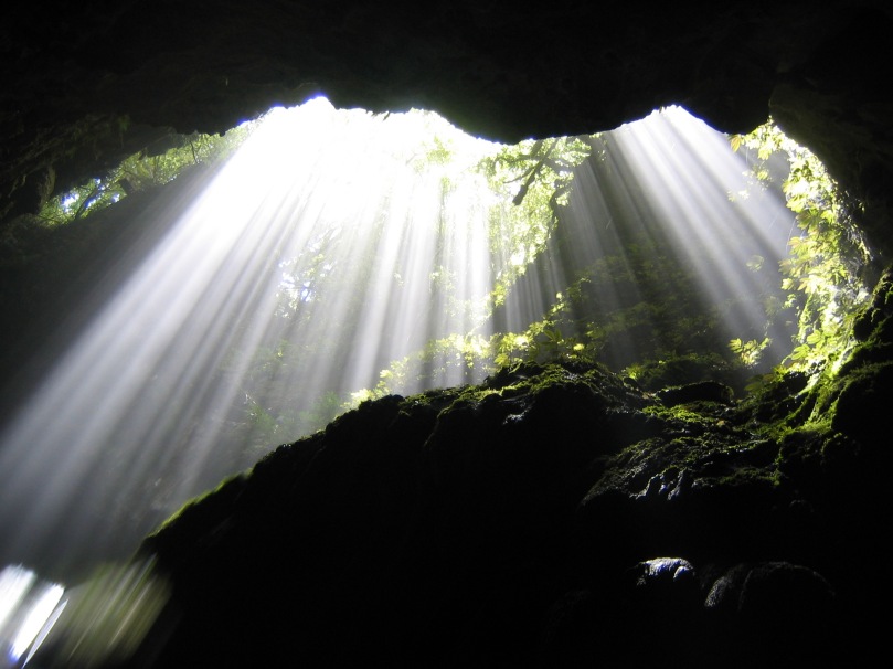 Sunlight entering the cave.